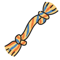 drawing of rope toy for dogs